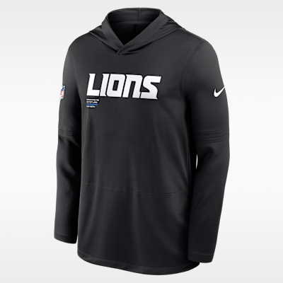 Playera de manga larga Nike Dri-FIT de la NFL con gorro para hombre Detroit Lions Pure Fury Sideline