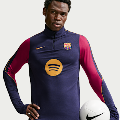 Nike FC Barcelona Strike Nike Dri-FIT Örgü Erkek Futbol Antrenman Üstü