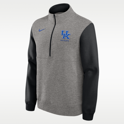 Sudadera de cuello redondo universitaria Nike de medio cierre para hombre Kentucky Club