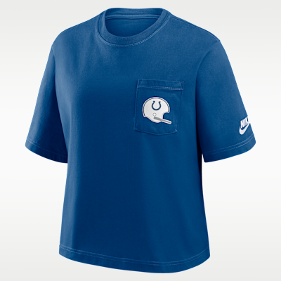 Playera Nike de la NFL para hombre Indianapolis Colts Rewind Pocket Boxy