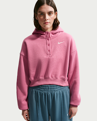 Женское худи Nike Sportswear Phoenix Fleece Oversized Cropped Henley Hoodie