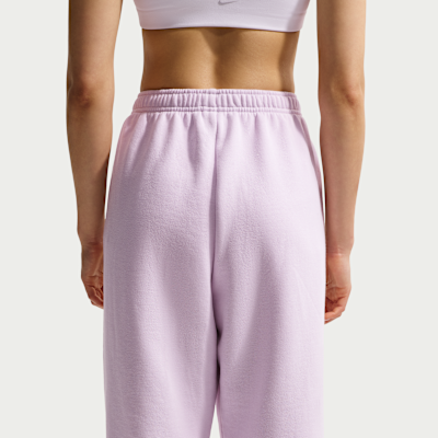 Nike Studio Fleece Orta Kalınlıkta Yüksek Belli Oversize Dar Paça Kadın Eşofman Altı görsel 3