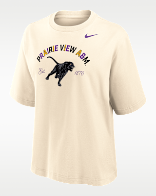 Женская футболка Nike College (Prairie View A&M University) Boxy Cotton
