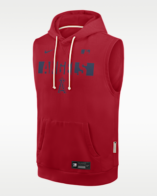 Мужское худи Los Angeles Angels Authentic Collection Standard Issue Nike Dri-FIT MLB Sleeveless Pullover Hoodie