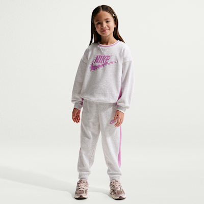 나이키 리틀키즈 프렌치 테리 컬러블록 투피스 크루 세트