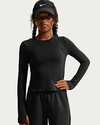Детские  Nike MAVN Girls' Dri-FIT Ribbed Long-Sleeve Top