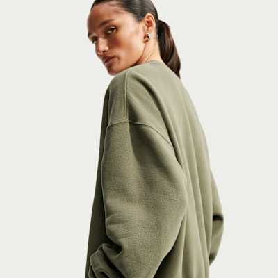 Nike Studio Fleece Orta Kalınlıkta Oversize Kadın Crew Üst görsel 2