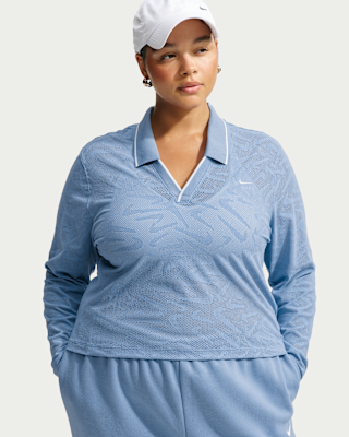 Женские тайтсы Nike Sportswear Chill Lace Tight Mod-Cropped Long-Sleeve Top (Plus Size)