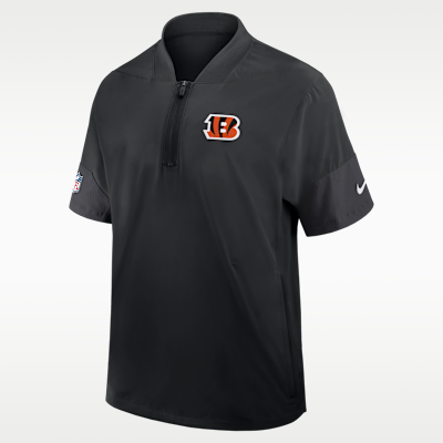 Cincinnati Bengals Sideline Coach Men's Nike NFL 1/2-Zip Short-Sleeve Jacket