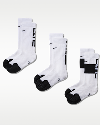 Unisex носки Nike Elite Kids' Basketball Crew Socks (3 Pairs) для баскетбола