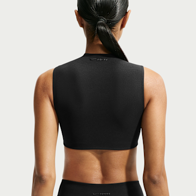 NikeSKIMS Studio Stretch Hafif Destekli Balıkçı Yaka Kadın Spor Sütyeni görsel 2