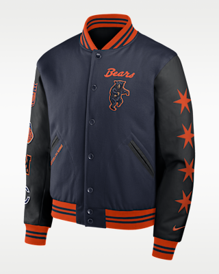 Мужская куртка Chicago Bears Rivalries Collection Nike NFL Full-Snap Varsity