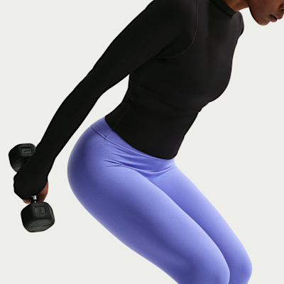 Nike Zenvy Yüksek Belli Bilek Üstü Ön Dikişsiz Kadın Taytı görsel 4