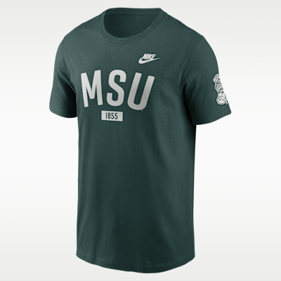 Playera universitaria Nike para hombre Michigan State Legacy Arch 2-Hit