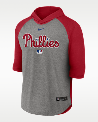 Мужская футболка Philadelphia Phillies Authentic Collection Flux Nike Dri-FIT MLB 3/4-Sleeve Hooded