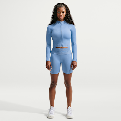 Nike Pro Seamless Tam Boy Fermuarlı Kadın Antrenman Üstü görsel 4