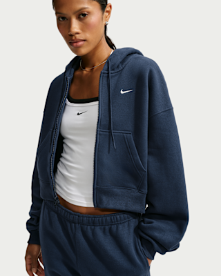 Женское худи Nike Studio Fleece Medium Weight Oversized Full-Zip Cropped Hoodie