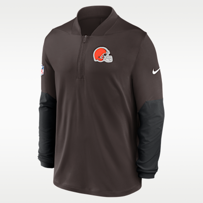 Playera Nike Dri-FIT de la NFL de medio cierre para hombre Cleveland Browns Feel the Pressure