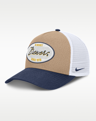 Мужские  Milwaukee Brewers Rise Nike MLB A-Frame Trucker Adjustable Hat