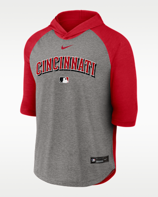 Мужская футболка Cincinnati Reds Authentic Collection Flux Nike Dri-FIT MLB 3/4-Sleeve Hooded