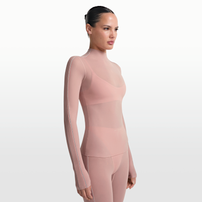 NikeSKIMS Weightless Layers Women's Mock-Neck Long-Sleeve Top