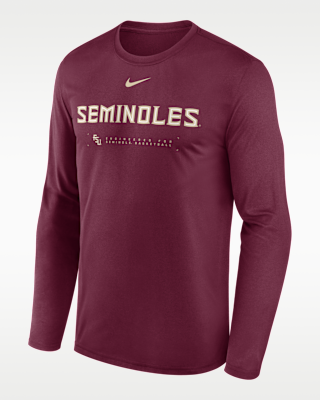 Мужская футболка Florida State Courtside Basketball Shootaround Legend Nike Dri-FIT College Long-Sleeve для баскетбола