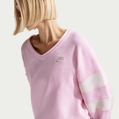 ナイキ スポーツウェア クラブ フリース ウィメンズ オーバーサイズド Vネック スウェットシャツ