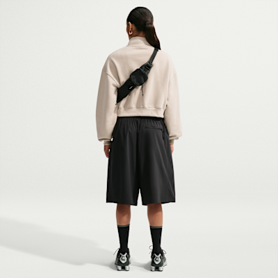 Nike Studio Fleece Orta Kalınlıkta Oversize Çeyrek Fermuarlı Crop Kadın Üstü görsel 5