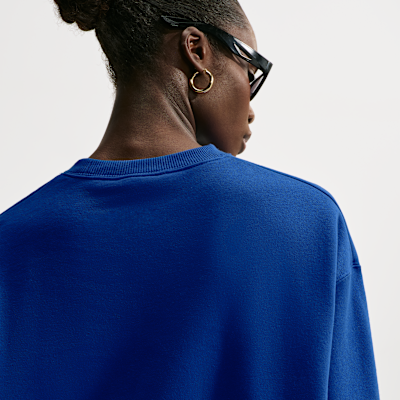 Nike Studio Fleece Orta Kalınlıkta Oversize Grafikli Kadın Crew Üst görsel 2