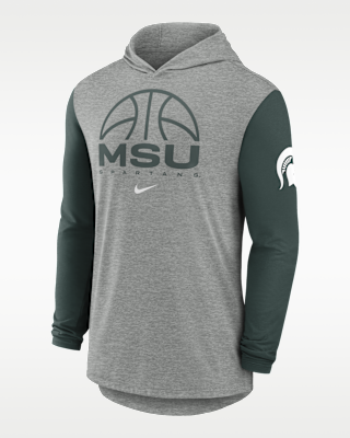 Мужская футболка Michigan State Basketball Nike Dri-FIT College Long-Sleeve Hooded для баскетбола