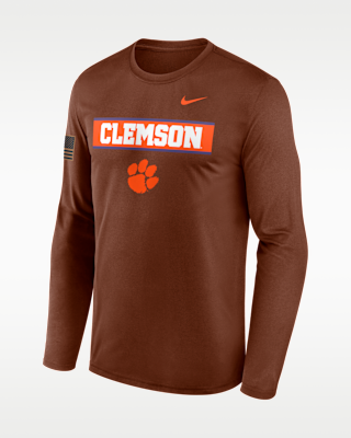 Мужская футболка Clemson 2026 Military Appreciation Legend Nike Dri-FIT College Long-Sleeve
