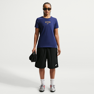 Nike Inter Milan Nike Kadın Futbol Tişörtü görsel 4