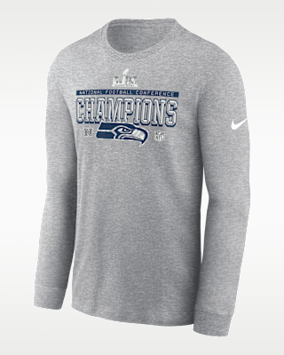 Мужская футболка Seattle Seahawks 2026 NFC Champions Trophy Collection Nike NFL Long-Sleeve