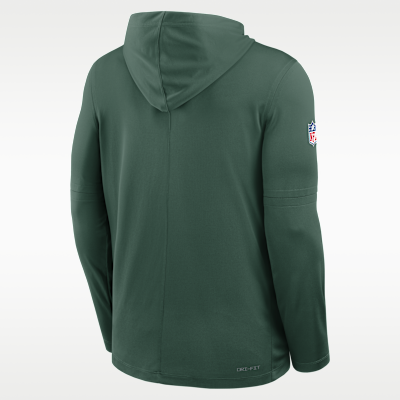 Playera de manga larga Nike Dri-FIT de la NFL con gorro para hombre Green Bay Packers Pure Fury Sideline