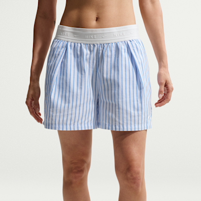 Nike Sportswear Chill Poplin Bol Kesimli Normal Belli Kadın Stripe Şort görsel 2
