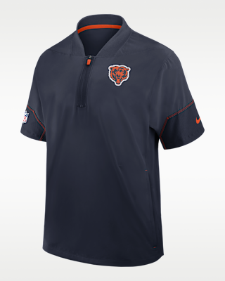 Мужская куртка Chicago Bears Sideline Coach Nike NFL 1/2-Zip Short-Sleeve Hooded