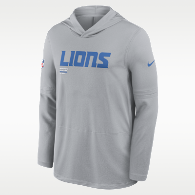 Detroit Lions Pure Fury Sideline Men's Nike Dri-FIT NFL Long-Sleeve Hooded Top
