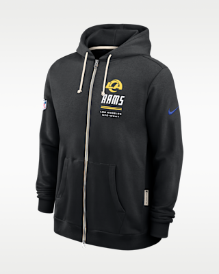Мужское худи Los Angeles Rams Sideline Standard Issue Nike Dri-FIT NFL Full-Zip Hoodie