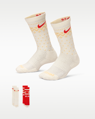 Детские носки Nike Little Kids' Dri-FIT Fairisle Crew Socks (2 Pairs)