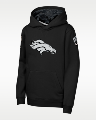 Детское худи Denver Broncos Salute to Service Sideline Club Big Kids' Nike NFL Pullover Hoodie