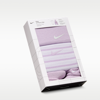 Nike Baby Bodysuit, Pants, and Terry Socks 3-Piece Set