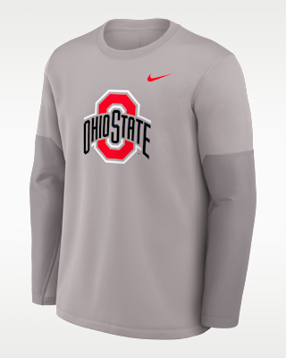Мужская футболка Ohio State Sideline Coach Nike Therma-FIT College Long-Sleeve