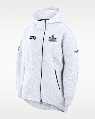 Женская кепка Seattle Seahawks Super Bowl LX Opening Night Tech Fleece Nike NFL Full-Zip Hooded Cape