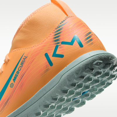 Tacos de fútbol TF high para niños talla grande Nike Jr. Mercurial Superfly 10 Club "Kylian Mbappé"