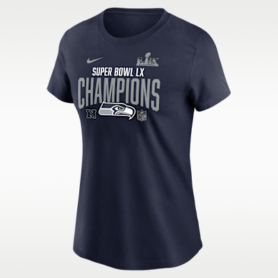 Playera Nike de la NFL para mujer Seattle Seahawks Super Bowl LX Champions Going Yard