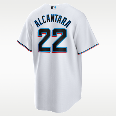 Jersey Nike de la MLB Replica para hombre Sandy Alcantara Miami Marlins