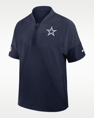 Мужская куртка Dallas Cowboys Sideline Coach Nike NFL 1/2-Zip Short-Sleeve Hooded