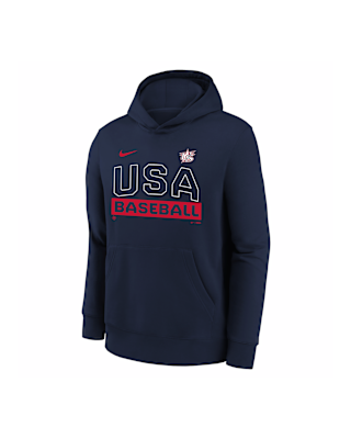 Детское худи USA Baseball 2026 World Baseball Classic Club Youth Nike Pullover Hoodie
