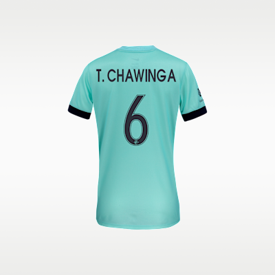 Jersey Nike Dri-FIT de la NWSL Replica para mujer KC Current visitante 2025 Stadium Temwa Chaŵinga