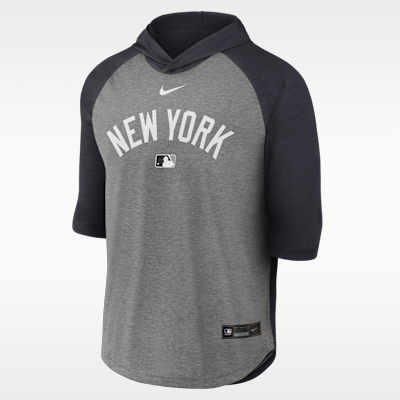 New York Yankees Authentic Collection Flux Men's Nike Dri-FIT MLB 3/4-Sleeve Hooded T-Shirt